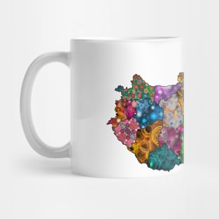 Spirograph Patterned Hungary Counties Map Mug